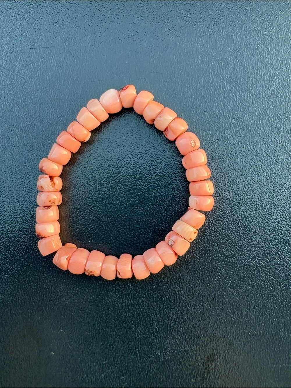 Handmade Coral Pink Beaded Stretch Bracelet - Women's Jewelry